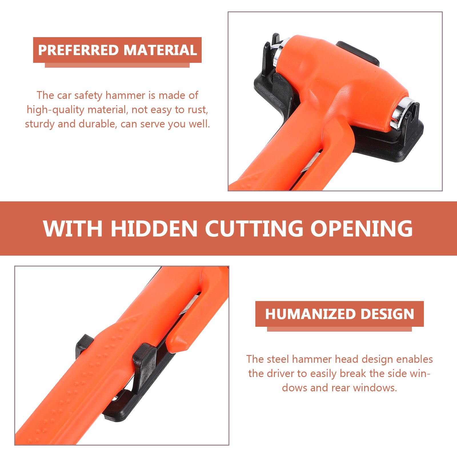 1pc Multipurpose Practical Car Safety Hammer Emergency Escape Hammer Glass Window Breaker