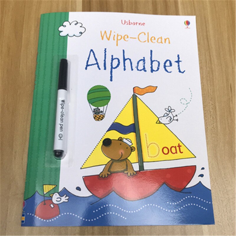 Återanvändbara siffror lärande böcker för skolbarn föräldrabarn förskola barn matematik nummer engelska ord lära sig skriva: Alfabet