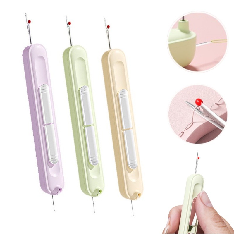 2 in 1 Needle Threader with Seam Ripper Tool for Sewing Crafting Cross Stitch Handmade Embroidery and Quilting Accessories