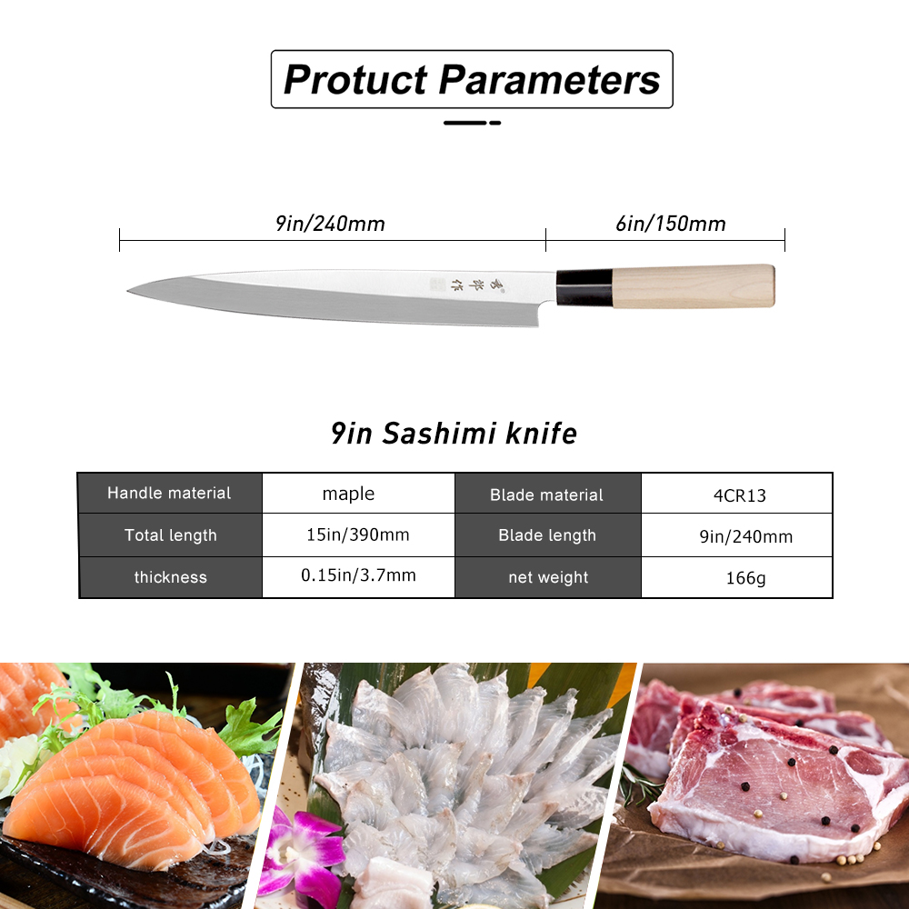 Japanische hoch Kohlenstoff Stahl Messer Fisch Filetieren Sashimi Sushi Schneiden Gemüse Carving Kochmesser Hackmesser Kochen Werkzeuge: cishen-24cm