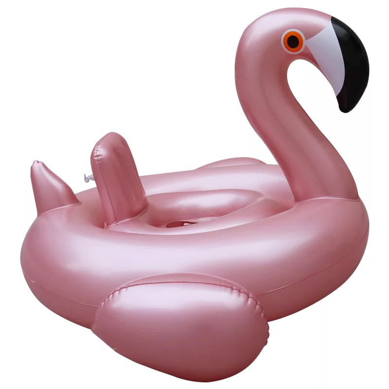 Rooxin Unicorn Flamingo Inflatable Pool Swimming Ring 0-4 Years Infant Float Swimming Circle Baby Seat Swimming Training Toys: Rose gold flamingo