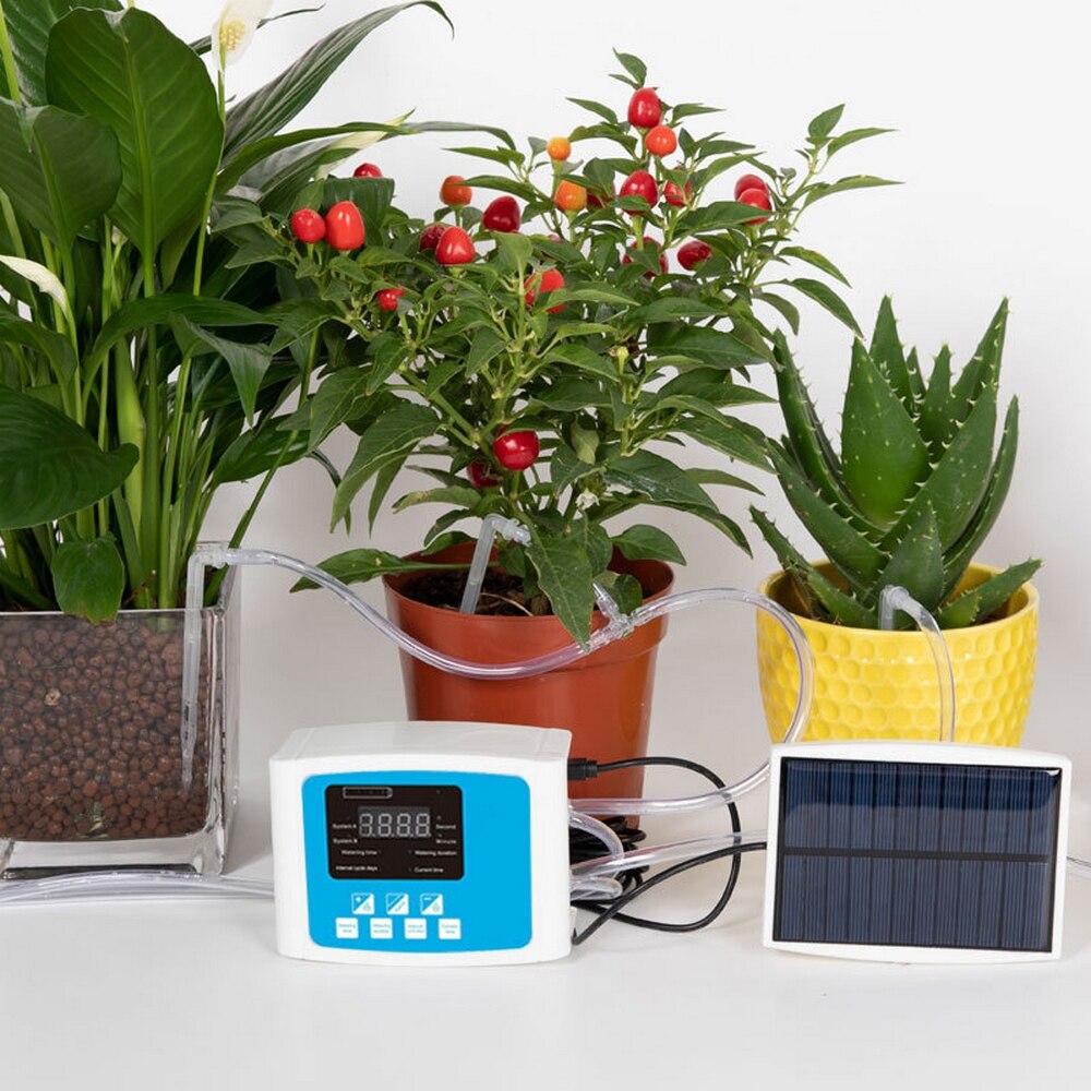 1/2 pomp zonne-energie bewateringsautomaat druppelirrigatie plantenbewateringsapparaat waterpomp timer tuin zelfbewateringsset
