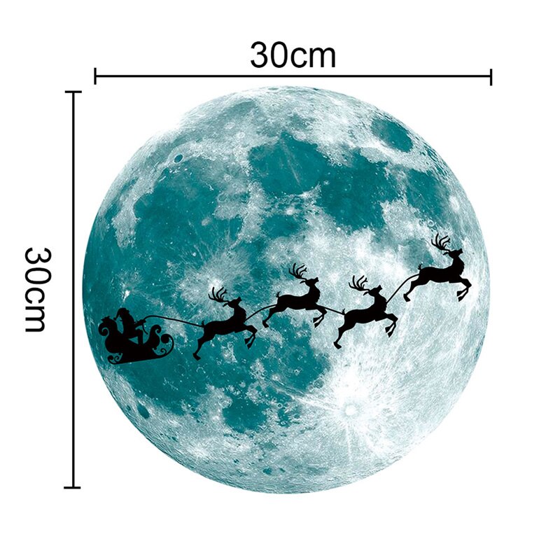 Wall Stickers Christmas Glowing PVC Stickers Wall Posters for Bedroom Living Room Yellow/Green