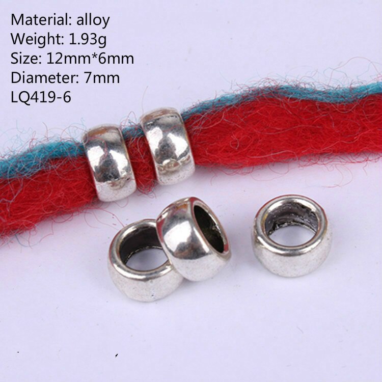 5 stk retro sølvfarvet guld farve hår flet ring tilbehør klips til kvinder piger dreadlocks perler cirkel styling værktøj hul 5-7mm: Nr. .5