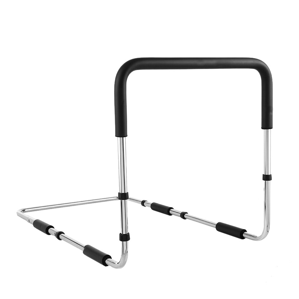 Carevas Height Adjustable Elderly Hand Bed Rail Handle Safety Hand Rail Senior With Anchor Strap Stainless Steel Bed Assist Bar