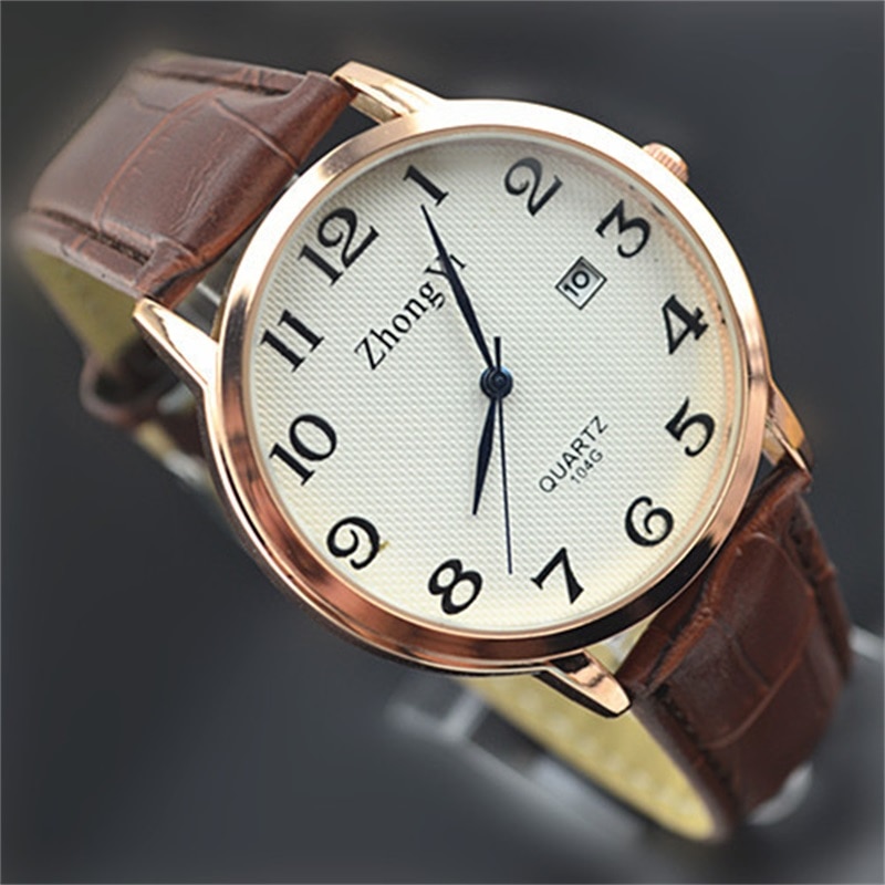 Couple montre Quartz femmes hommes montre bracelet en cuir de luxe montre-bracelet Date affichage robe montres relogio masculino dames montre