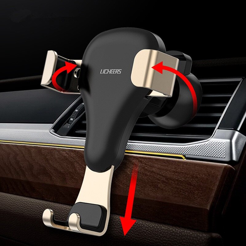 Licheers Auto Houder voor iPhone Xiaomi Samsung S9 S8 Gravity Air Vent Mount Auto Telefoon Houder Mobiele Telefoon Houder Stand in Auto