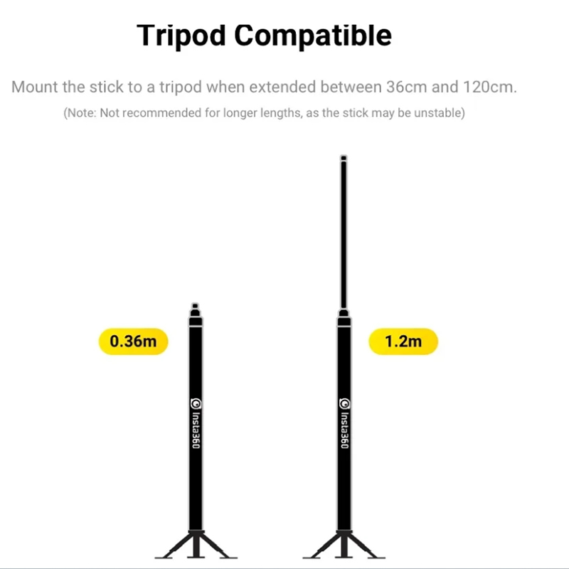 X5 Insta360 3m 9.8ft Extended Edition Selfie Stick for X4, X3, ONE RS, ONE X2, ONE R, ONE X, ONE Action Camera
