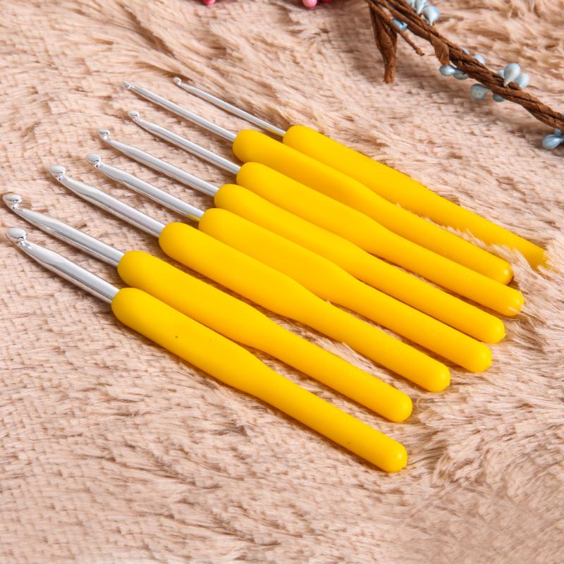 Conjunto de 8 unidades, gancho de ganchillo para manualidades de plástico de 2,5-6mm, manualidad de bordado con aguja para costura, Kit de manualidades, herramienta de telar, agujas de tejer: 04