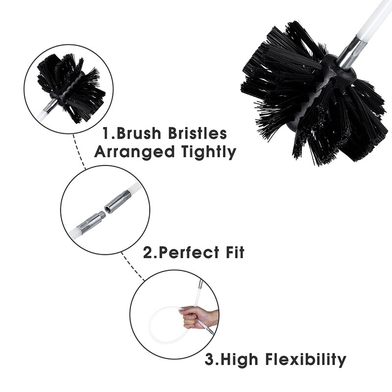 Drill Powered Chimney Cleaning Kit Flue Brush Cleaner Fireplace Sweep Rotary Uk