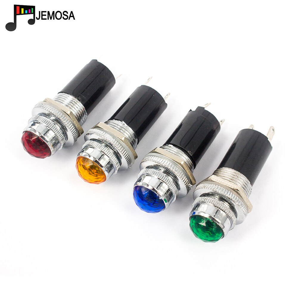 Luces indicadoras de potencia de 5 piezas, lámpara de señal de cabeza de diamante, incluye piezas de amplificador de bombilla, Audio DIY,