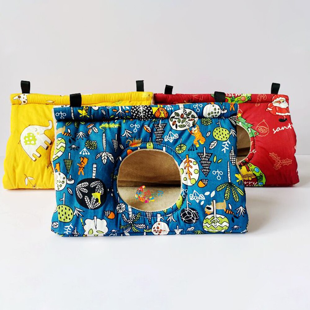 Plush Bird Hanging Cave Cage Parrot Nest Hammock Hanging Cage Warm Winter Birds Cage Bed Toys Hamster House