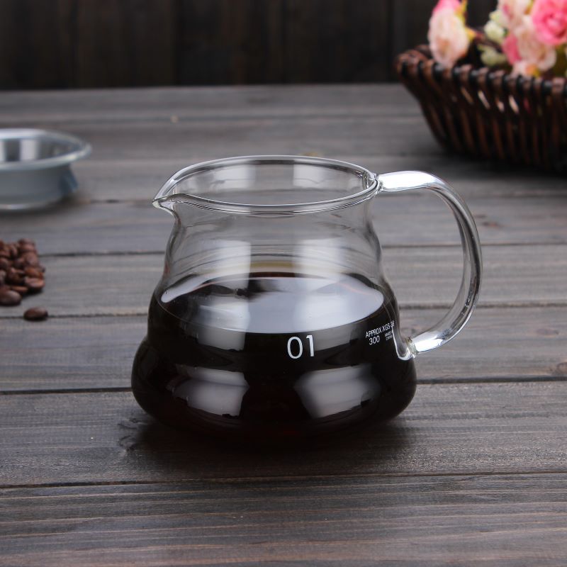 Glass Coffee Pot Cloud Shaped Coffee Kettle Reusable Coffee Pot Heat Resistant Teapot Coffee Utensils 360/600/800ml: 360ml without cap