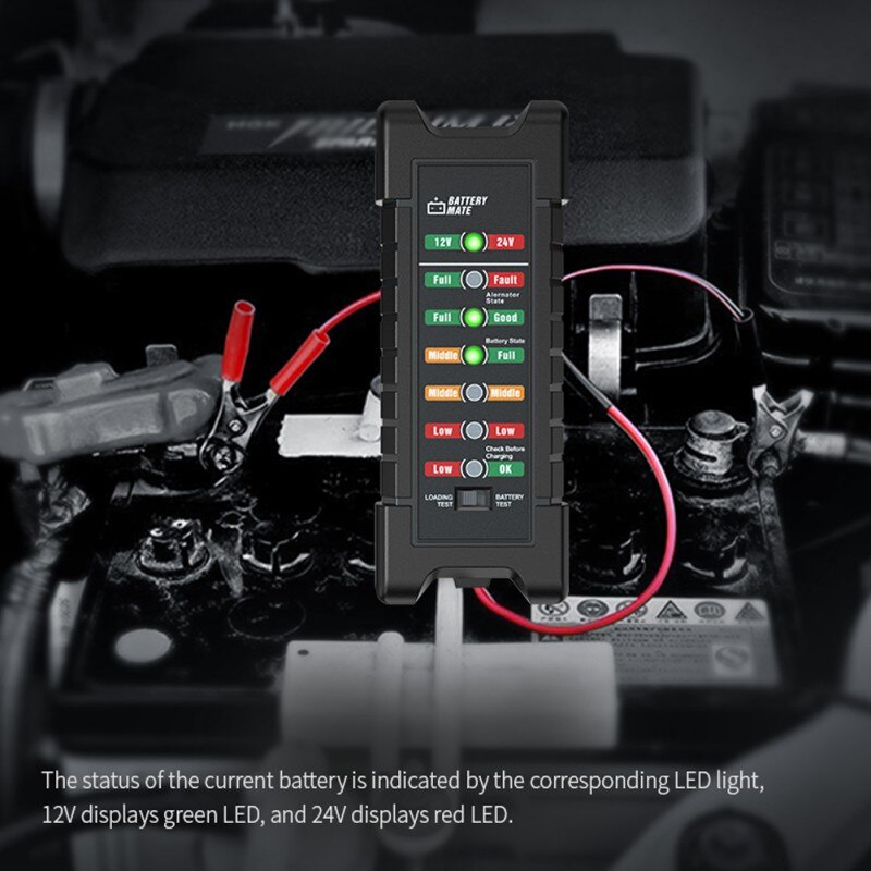 12V-24V Car Battery Tester Alternator Tester 2 In 1 Check Battery Condition Battery Mate Repair Tool For Car & Truck BM410