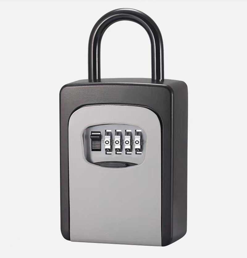 Aluminium Alloy Waterproof Mobile Key Safe Lock Box U Bar Hanger Wall Mounted Portable Resettable Code Lockbox Security Hider