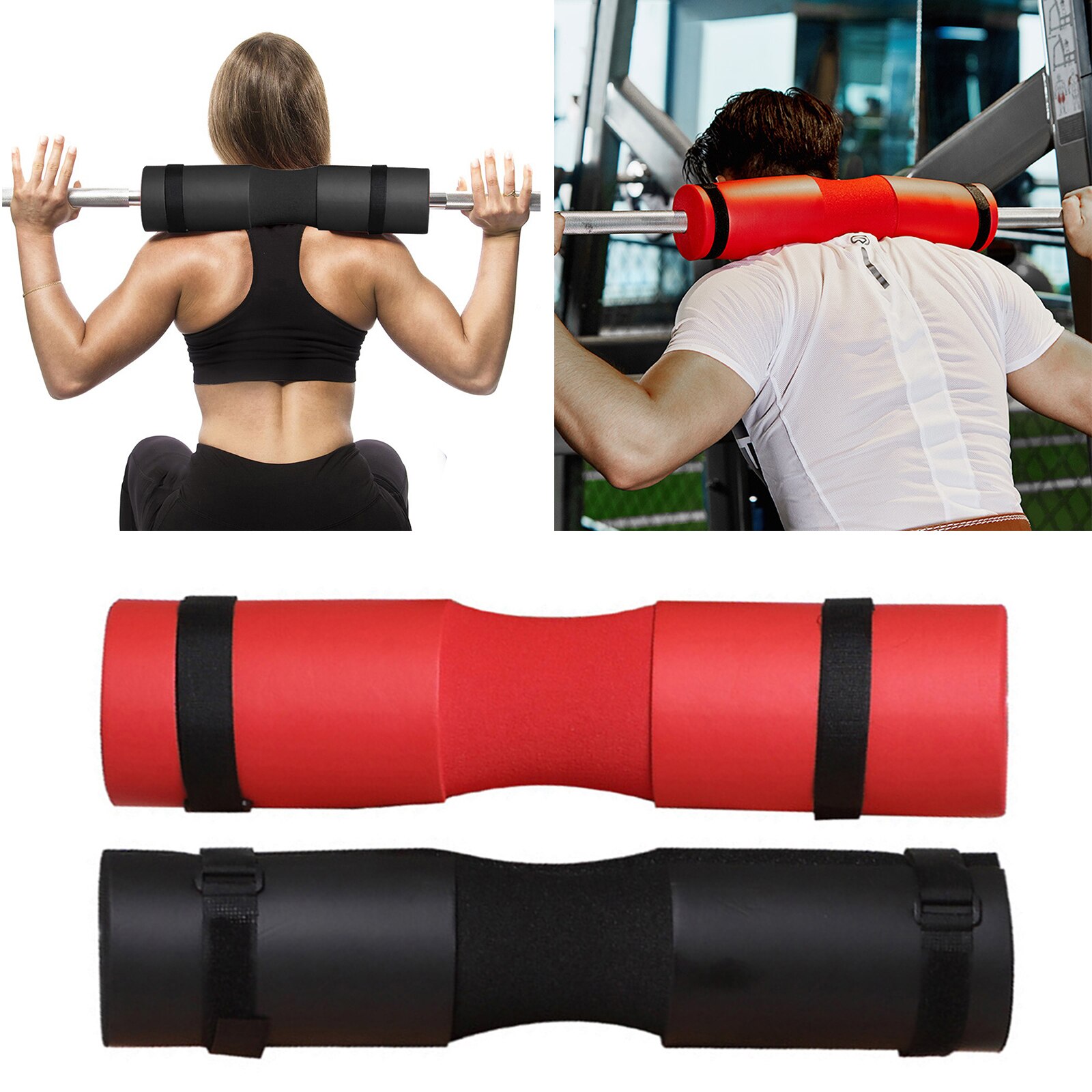 Anti-Slip Fitness Squat Pad Barbell Kussen Squats Schuim Spons Pads Met Tie Strap Biedt Opluchting Nek En schouders