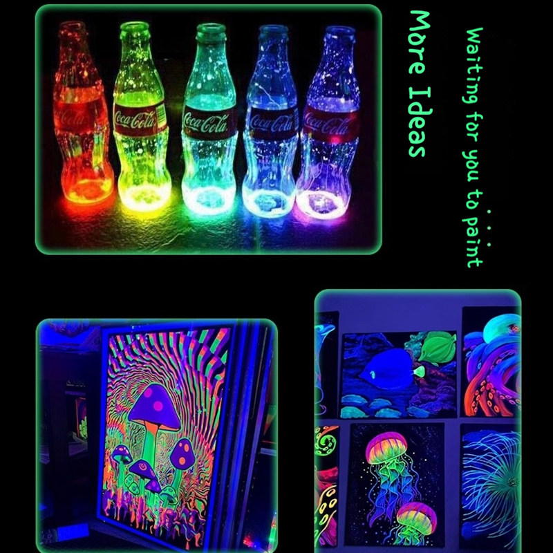 Fluorescent Acrylic Glow In The Dark Paint Brightness Luminous Student Hand Painted DIY Textile Wall Light Absorbing Pigment