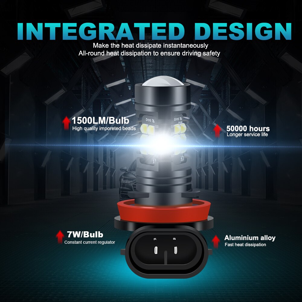 ANMINGPU 2X H16 5202 LED-nebelscheinwerfer H11 H8 H9 HB3 9005 HB4 9006 H7 LED-lampen PSX24W PSX26W P13W LED Auto Nebel Lampe 21SMD 3030Chips