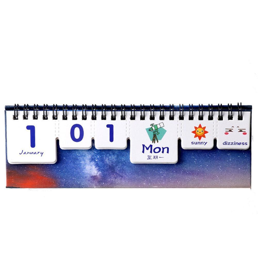 2021Kawaii Cartoon Calendar DIY Mini Animal Star Desk Agenda Stationery Planner School Calendar Table Office Supplies Plan