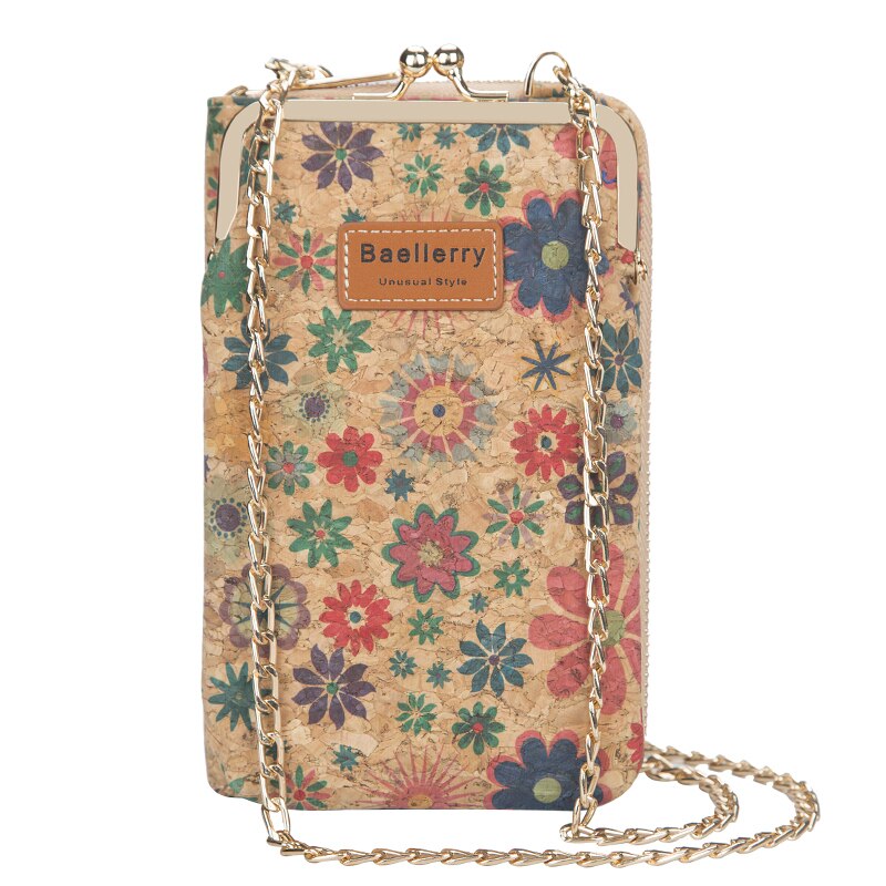 Women&#39;s Wallet Mobile Phone Bag Female Korean Large-capacity Floral Printed Messenger Bag Wood Grain Multi-card Lady: style5