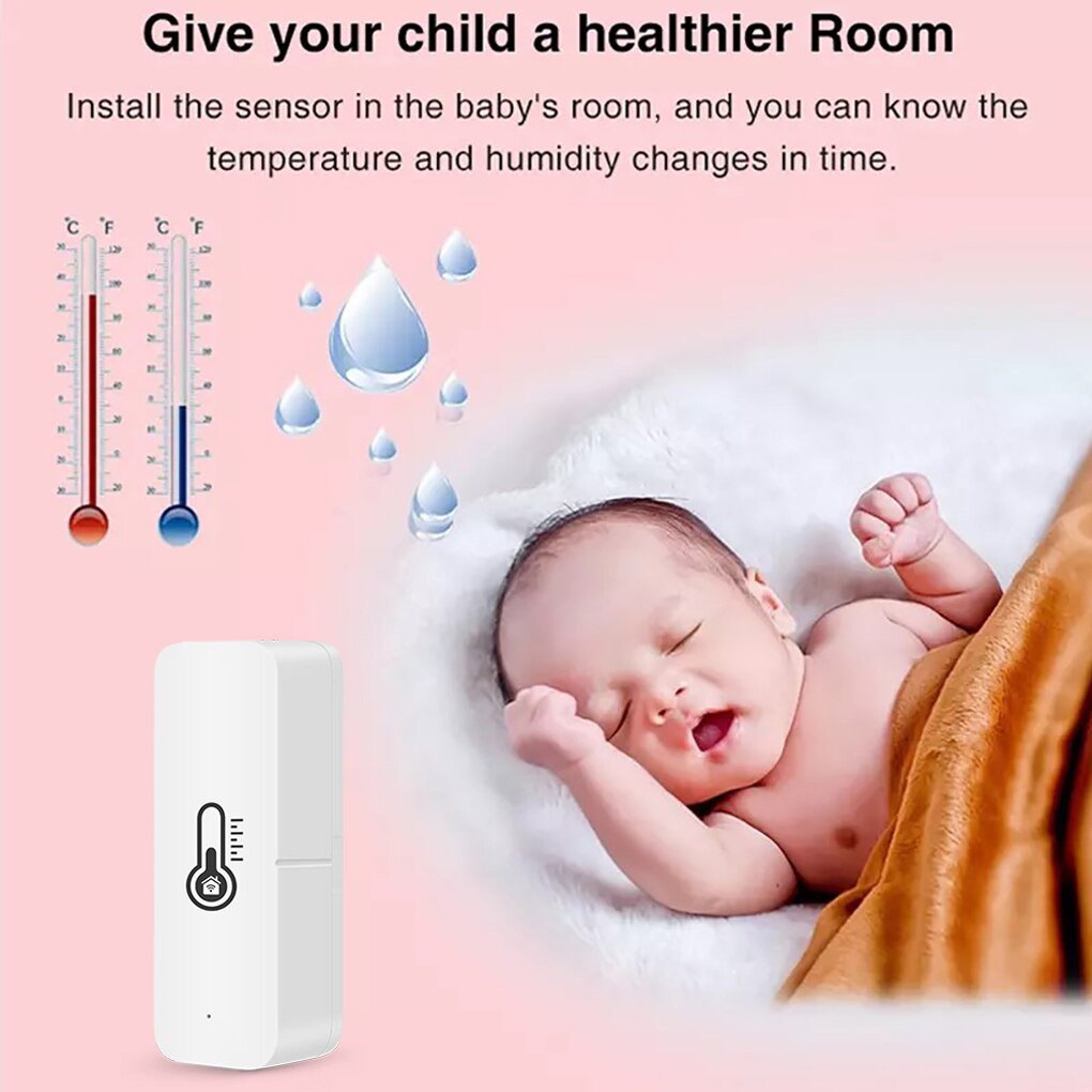 Tuya Electric Temperature Humidity Sensor Indoor Bedroom Hygrometer Wireless Detector Alarm Hotel Home Intelligent Supplies WiFi