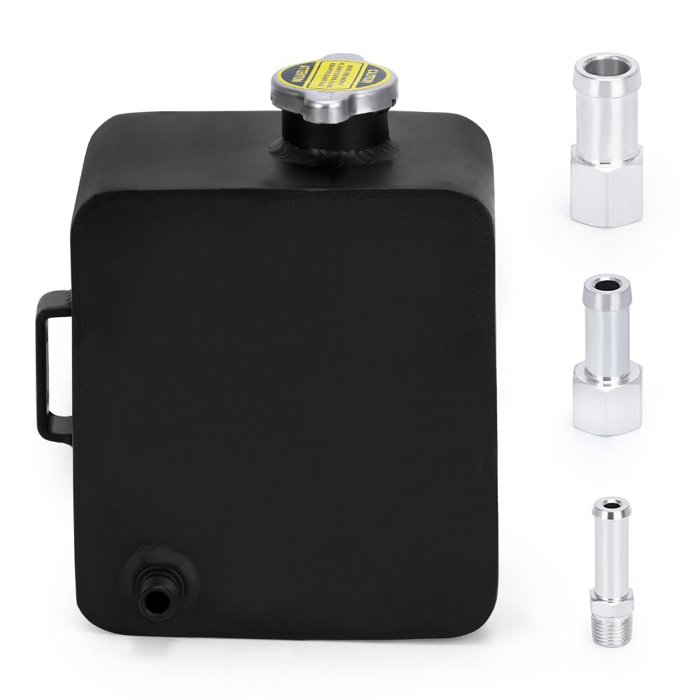 - 2L Litre Polished Alloy Header Expansion Water Tank &amp; Cap WATER HEADER TANK Coolant Overflow Tank Reservoir Kit: Black