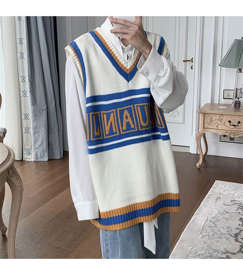 Herothorn Heren Dikke Argyle Truivesten Klassieke V-hals Gebreide Jumper Gilet Wolmengsel Mouwloze Cardigan met Knopen Warme Geruite Tank Tops Herfst Winter, A-marineblauw, L Herothorn Heren Dikke Argyle Truivesten Klassieke V-hals Gebreide Jumper Gilet Wolmengsel Mouwloze Cardigan met Knopen Warme Geruite Tank Tops Herfst Winter, A-marineblauw, L