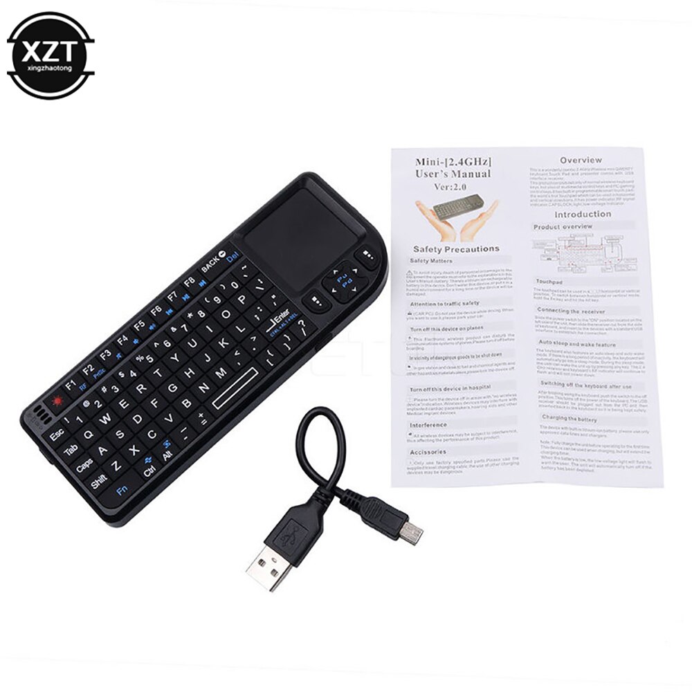 English Version 2.4GHz Wireless Keyboard Air Mouse With Touchpad Handheld Work for HTPC Smart Android TV BOX Mini PC