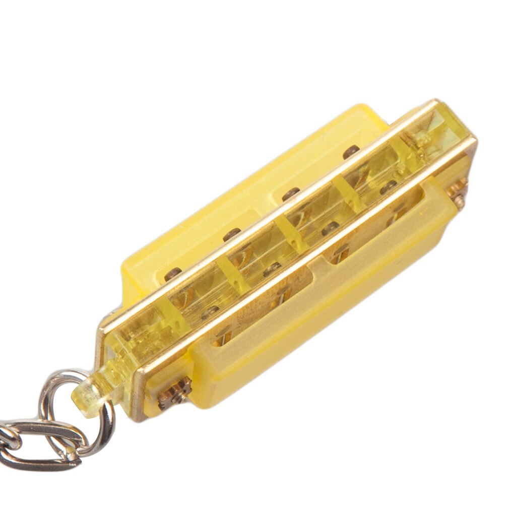 Mini armónica de 4 agujeros para niños, 5 piezas, color amarillo