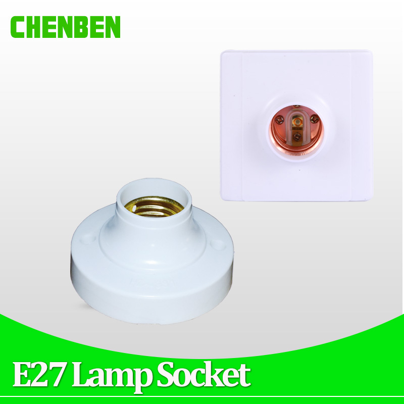 E27 Lamphouder Vierkante Ronde E27 Lamp Base Socket Bases Witte Lamp Houder Voor Led-lampen Installatie