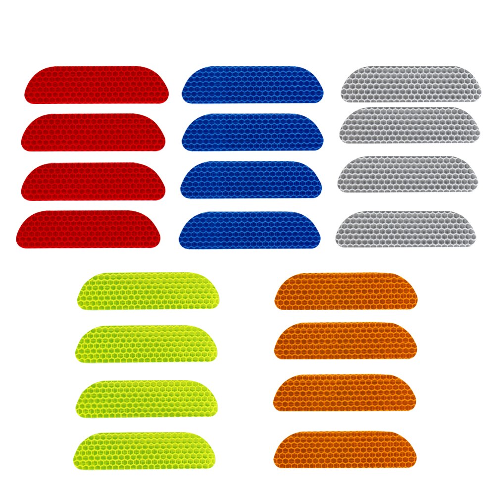 Yosolo 4 stuks/set reflecterende stickers voor auto's waarschuwingstape reflecterende strips autodeur wiel wenkbrauw sticker sticker veiligheidsmarkering