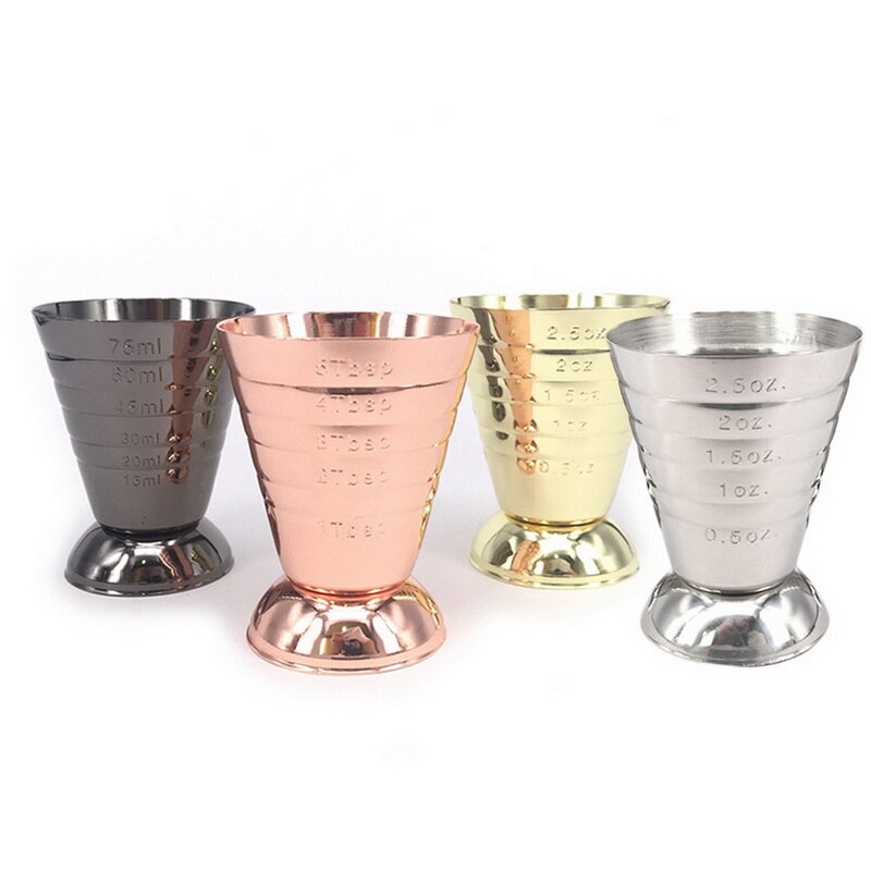 75ml de tiro taza onza Jigger Bar copa de cóctel de alcohol taza de medición de Mojito medida taza de café de acero inoxidable