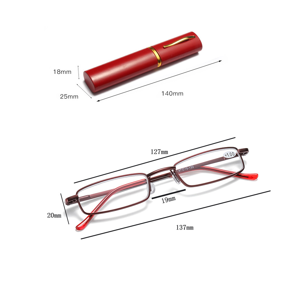 Gafas de lectura delgadas con estuche de tubo, – Grandado