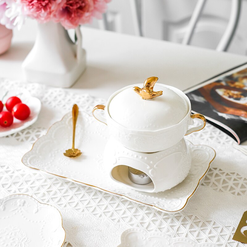 Bird's Nest Bowl Ceramic Covered Stewed Tremella Bowl Soup Bowl Dessert Bowl Continental Court Vintage Phnom Penh Ear Bowl