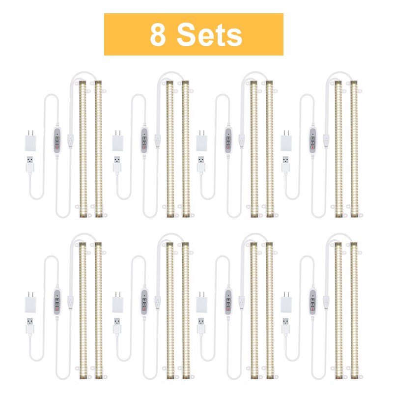 LED Wachsen Licht Streifen 20W Gesamte Spektrum Timer 3200K Phyto Lampe Weiß Licht Für drinnen Pflanzen Regal Orchideen anbau Phytolamp