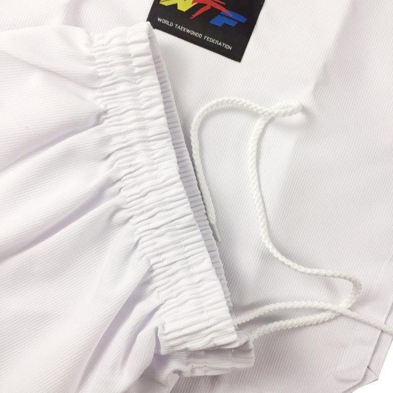 Wtf taekwondo basuniform dobok taekwondokläder barn vuxen träningsuniform röd svart v-ringad uniform