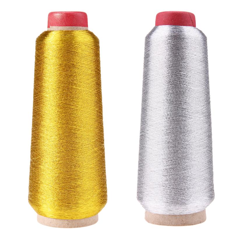 Dator korsstygn broderi tråd linje textil metalliskt garn vävd symaskin kon trådar guld silver