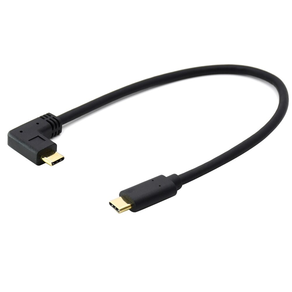 USB3.1 GEN2 10Gbps Usb C Kabel Vergulde Connector 90 Graden Hoek Type-C Male Naar Male Data en Fast Charge Kabel Voor Mac 1ft