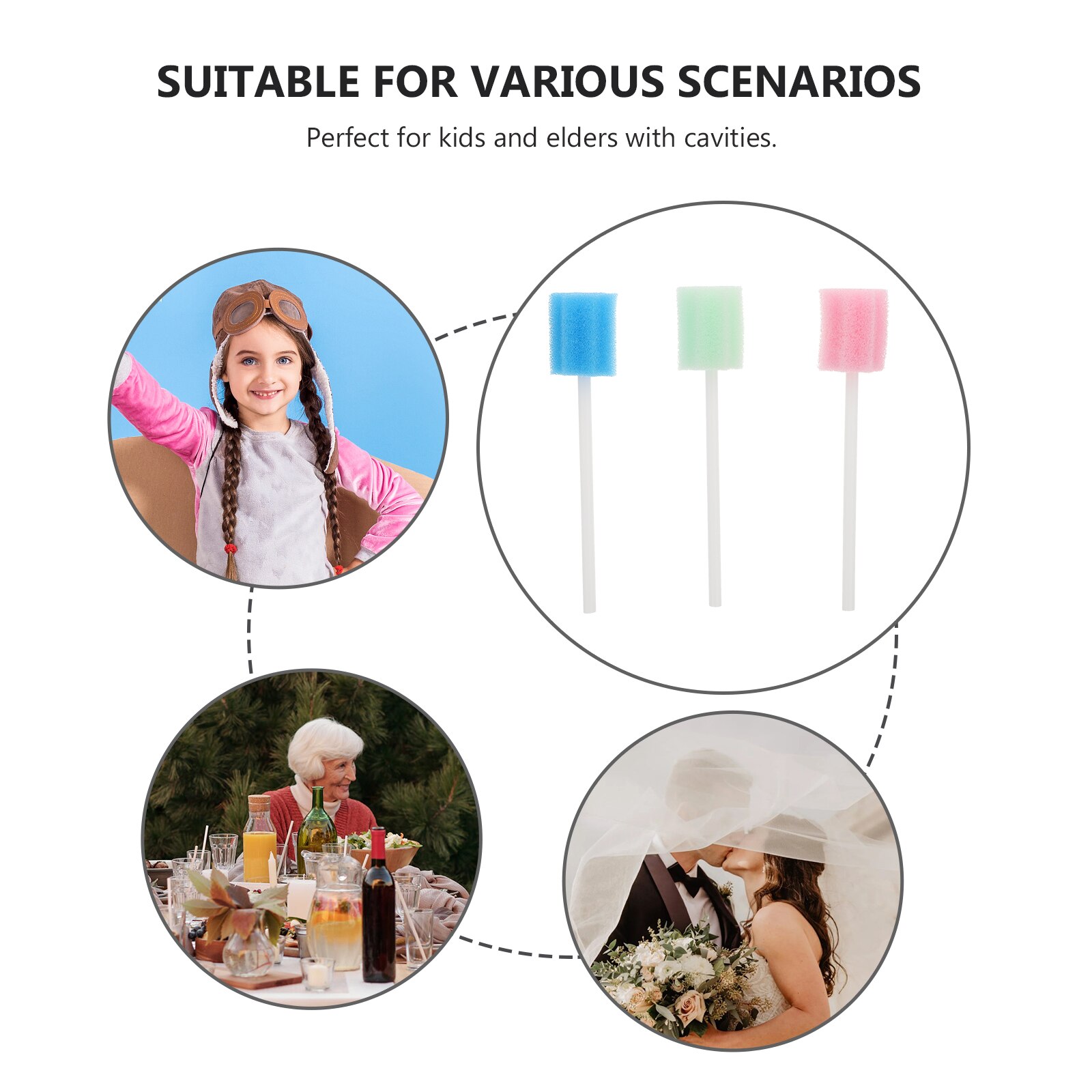 300pcs Mouth Care Swabs Disposable Practical Sponge Swabs Swabs Oral Cleaning Sticks for Oral Use