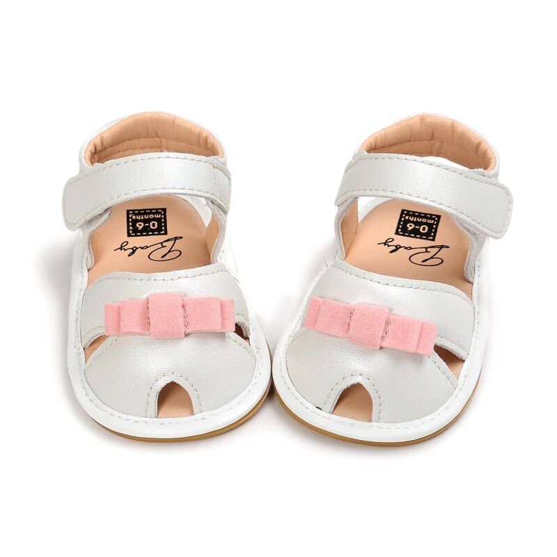 Sommer sandaler til børnesko toddler piger drenge sandaler prinsesse pu læder baby drenge sandaler: Hvid / 0-6 måneder