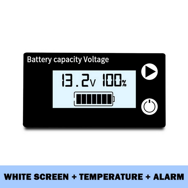 Lcd batterikapacitet monitor indikator spændingsmåler blysyre lithium lifepo 4 bil motorcykel voltmeter spændingsmåler  dc 8v-100v: E