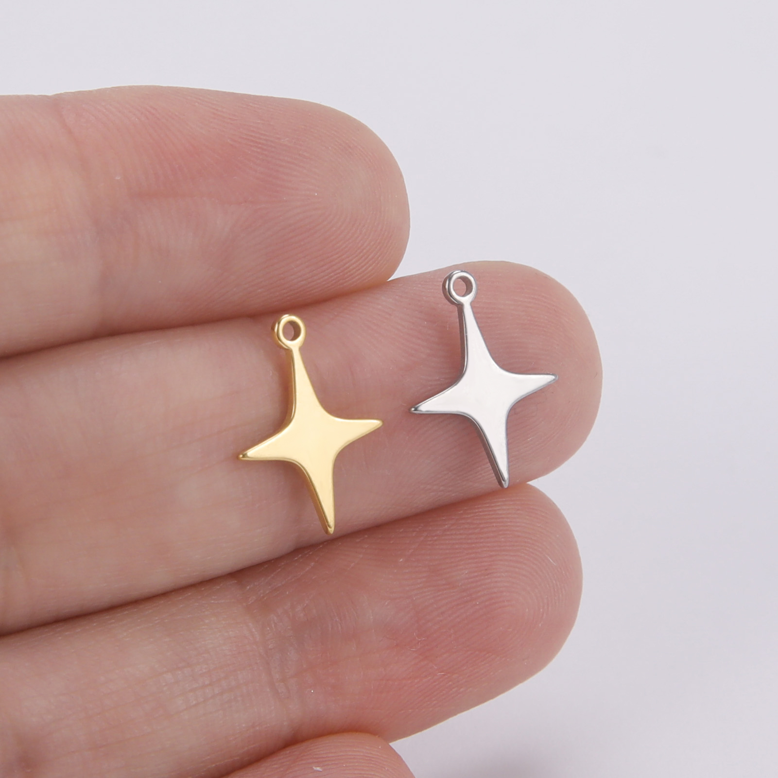 EUEAVAN 5 stks Minimale Rvs Star Charms Hanger DIY Ketting Oorbellen Armbanden Sieraden Maken Accessoires