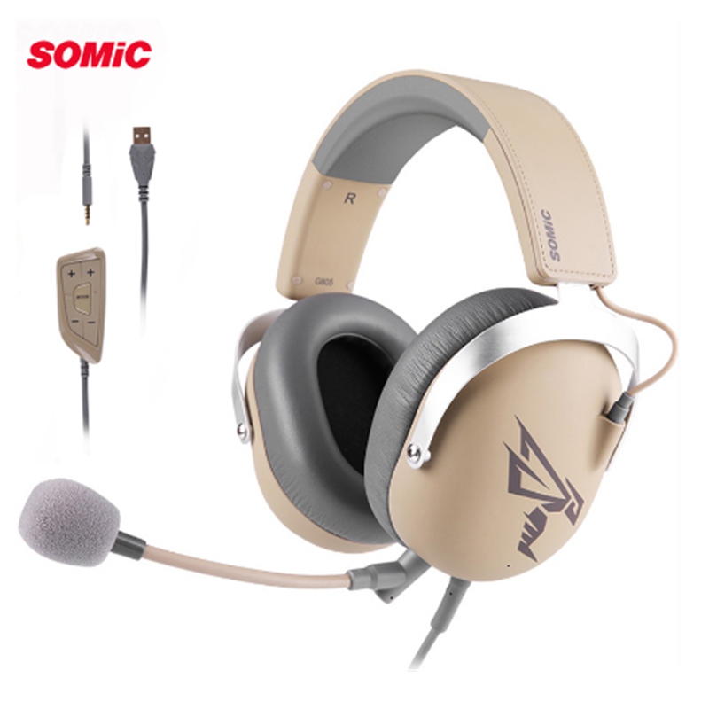 SOMiC G805 Esports Gaming Headphone Stereo Virtual 7.1 Surround Sound Wired 3.5mm USB Headset With Mic for Computer Profession