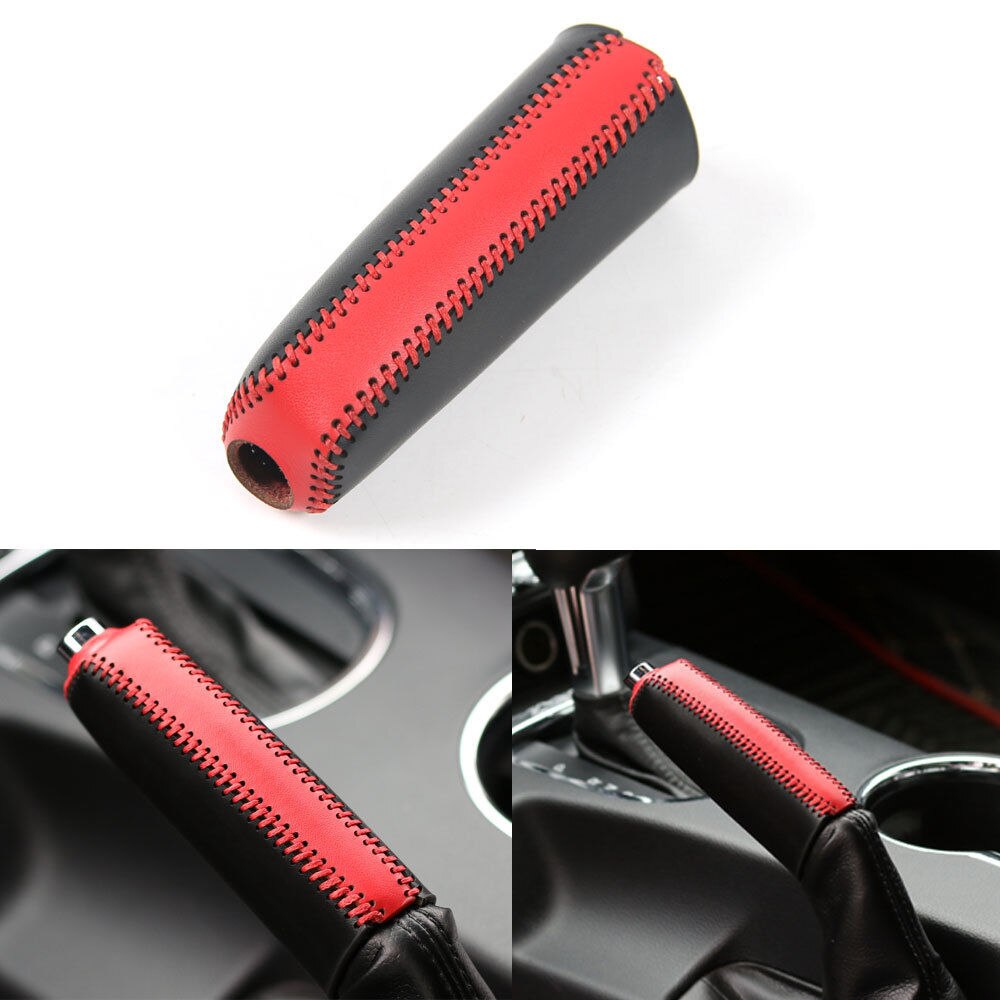Barbacoa @ FUKA 1x Anti-slip de cuero Auto freno de mano cubierta Trim para Ford Mustang Mouldind -16 accesorios de coche
