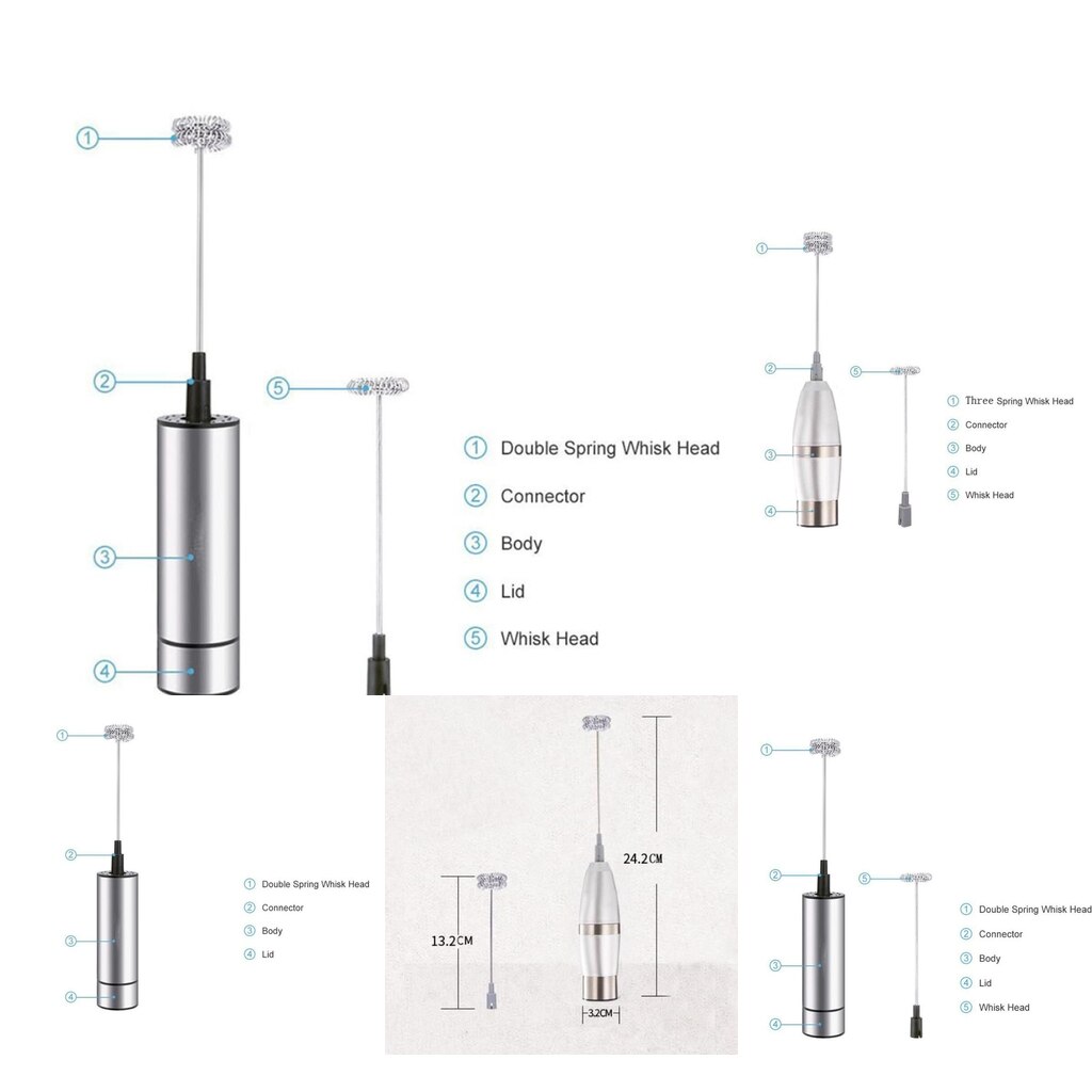 Electric Milk Frother Handheld Cappuccino Latte and Coffee Maker Electric Milk Frother