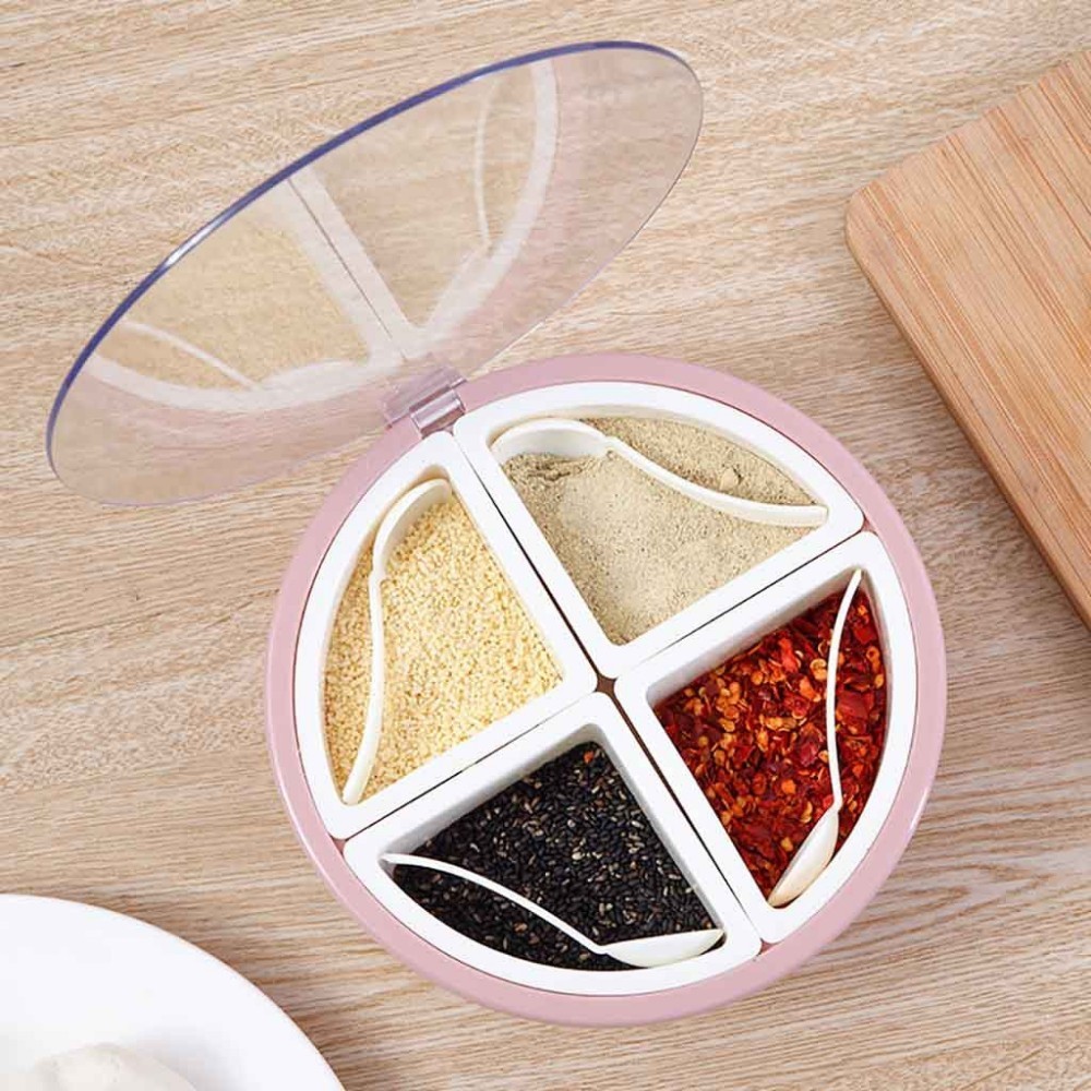 Multi-raster Kruidkruik Ronde Kruiden Doos Zout Peper Dispenser Opbergrek Kruidenrek Potten Box Storage Container Keuken tool