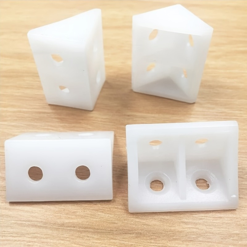 Durable Nylon Corner Brackets: 90-Degree Right Angle Connectors for Cabinets & Furniture - Corrosion-Resistant White Plastic