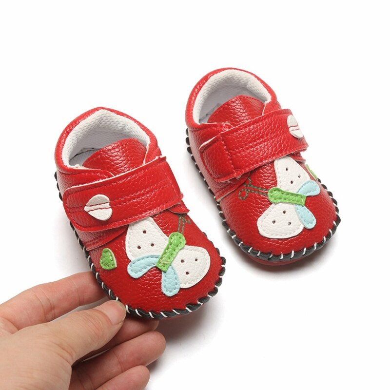 Børn blød sål første rullesko baby pige sommerfugl mønster skridsikre sko sneakers bløde til 0-12m børn