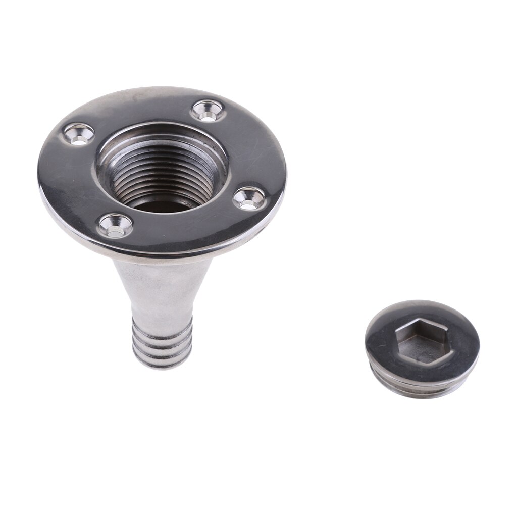 25mm Stainless Steel Fuel Tank Deck Filler with Cap Hardware for Boat