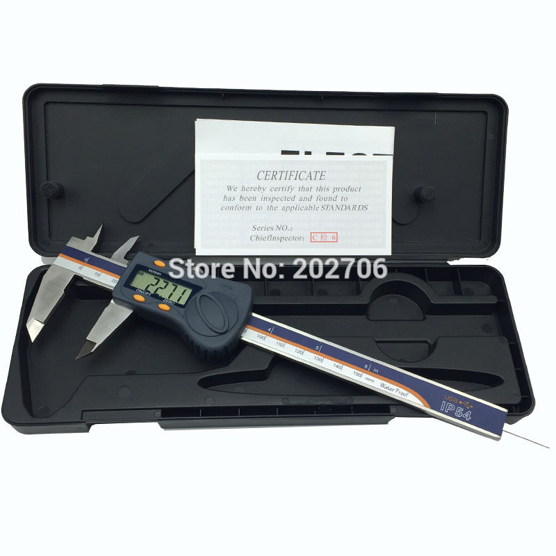 model IP54 water proof digital caliper 0-150mm 6inch electronic vernier caliper with USB port digital Schieber caliper guage
